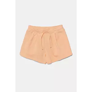 United Colors of Benetton pantaloni scurți din bumbac pentru copii culoarea portocaliu, uni, talie reglabila, 3J70G901R imagine