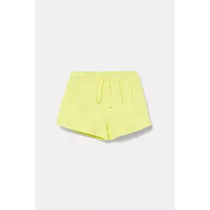 United Colors of Benetton pantaloni scurți din bumbac pentru copii culoarea verde, uni, talie reglabila, 3J70G901R imagine