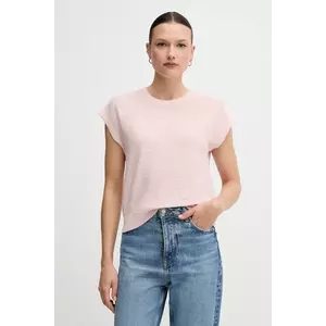 United Colors of Benetton vestă cu amestec de in culoarea verde, light imagine