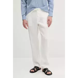 United Colors of Benetton pantaloni din in culoarea albastru marin, mulata imagine