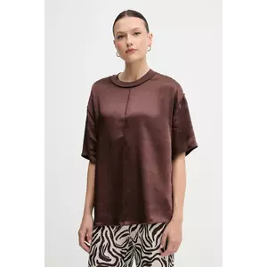 Sisley bluză culoarea maro, uni, 5KANLQ08L imagine