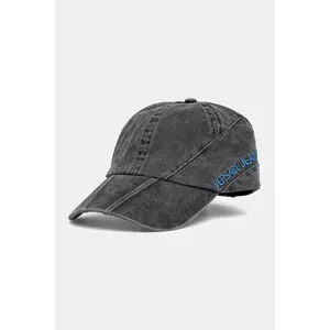 Versace Jeans Couture șapcă de baseball din bumbac bărbați, culoarea gri, cu imprimeu, 78GAZK57 ZG369 imagine