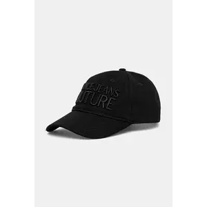Versace Jeans Couture șapcă de baseball din bumbac bărbați, culoarea negru, cu imprimeu, 78GAZK32 ZG365 imagine