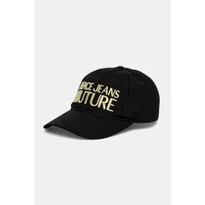 Versace Jeans Couture șapcă de baseball din bumbac bărbați, culoarea negru, cu imprimeu, 78GAZK32 ZG365 imagine