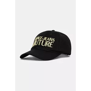 Versace Jeans Couture șapcă de baseball din bumbac femei, culoarea negru, cu imprimeu, 78HAZK32 ZG365 imagine
