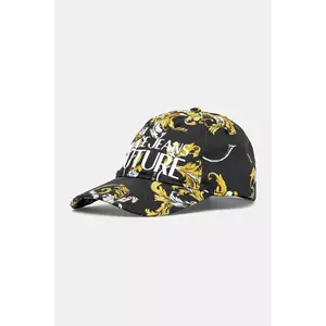 Versace Jeans Couture șapcă de baseball din bumbac bărbați, culoarea negru, cu imprimeu, 78GAZK10 ZG364 imagine