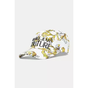 Versace Jeans Couture șapcă de baseball din bumbac femei, culoarea alb, cu imprimeu, 78HAZK10 ZG364 imagine