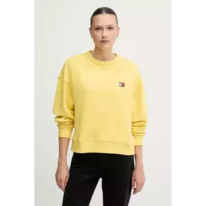 Tommy Jeans hanorac de bumbac femei, culoarea alb, uni, DW0DW19408 imagine