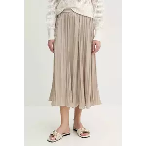 MICHAEL Michael Kors fustă culoarea bej, midi, evazati, MS570GDHCP imagine