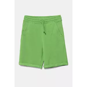United Colors of Benetton pantaloni scurți din bumbac pentru copii culoarea verde, talie reglabila, 3J68C901G imagine