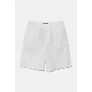 United Colors of Benetton pantaloni scurți din bumbac pentru copii culoarea alb, talie reglabila, 4AC7C903O imagine