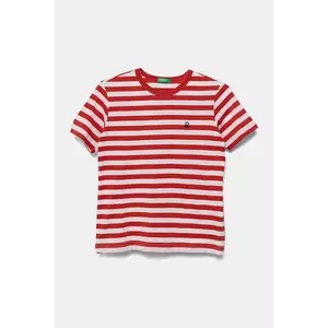 United Colors of Benetton tricou de bumbac pentru copii culoarea rosu, cu imprimeu, 3FHXC10MW imagine