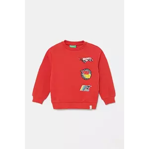 United Colors of Benetton hanorac de bumbac pentru copii culoarea rosu, cu imprimeu, 3J68G10I2 imagine