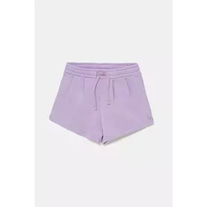 United Colors of Benetton pantaloni scurți din bumbac pentru copii culoarea violet, uni, talie reglabila, 3J70G901R imagine