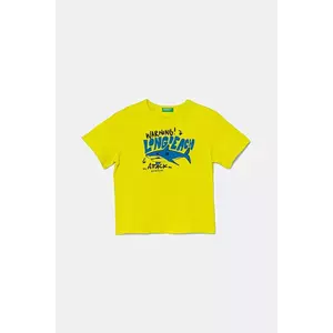 United Colors of Benetton tricou de bumbac pentru copii culoarea verde, cu imprimeu, 3JERG10JQ imagine