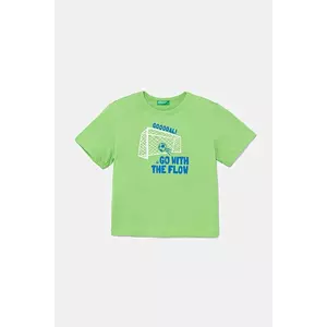 United Colors of Benetton tricou de bumbac pentru copii culoarea verde, cu imprimeu, 3JERG10JQ imagine