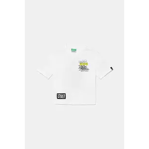 United Colors of Benetton tricou de bumbac pentru copii culoarea alb, cu imprimeu, 3I1XC10NR imagine