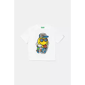 United Colors of Benetton tricou de bumbac pentru copii culoarea alb, cu imprimeu, 3I1XG10IH imagine