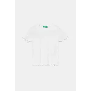 United Colors of Benetton tricou copii culoarea alb, 3F1AG10HZ imagine