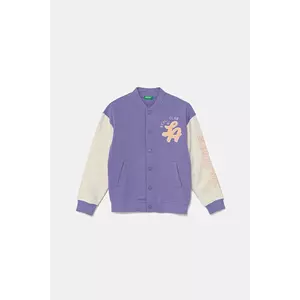 United Colors of Benetton bluză copii culoarea violet, cu imprimeu, 32N4C504V imagine