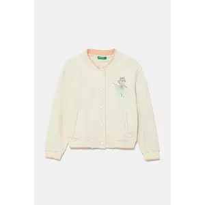 United Colors of Benetton bluză copii culoarea bej, cu imprimeu, 32N4G503P imagine