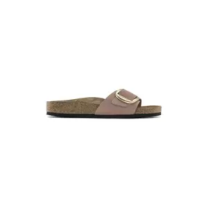Birkenstock papuci din nubuc Madrid Big Buckle femei, culoarea roz, 1024016 imagine