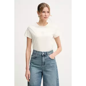 BOSS tricou din bumbac femei, culoarea bej, 50537598 imagine