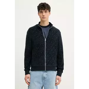 BOSS hanorac de bumbac bărbați, culoarea bleumarin, uni, 50537124 imagine