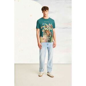 tricou din bumbac culoarea verde, cu imprimeu imagine