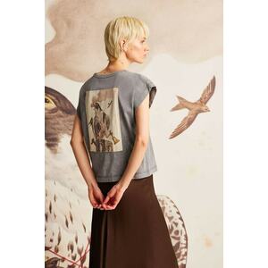 tricou din bumbac culoarea gri imagine