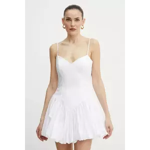Bardot rochie din bumbac culoarea alb, mini, evazati, 59794DB imagine