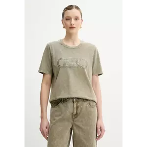MICHAEL Michael Kors tricou din bumbac femei, culoarea verde, MS551SC491 imagine