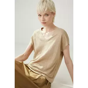 Medicine tricou de in femei, culoarea bej imagine