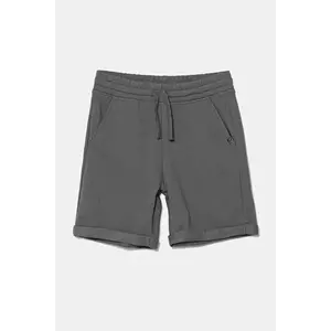 United Colors of Benetton pantaloni scurți din bumbac pentru copii culoarea gri, talie reglabila, 3J68C901G imagine