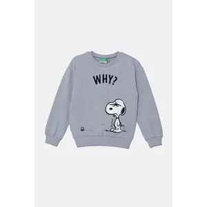 United Colors of Benetton hanorac de bumbac pentru copii culoarea violet, cu imprimeu, 3UNIC10NF imagine