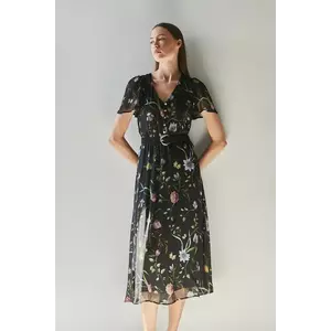 Medicine rochie culoarea negru, maxi, evazati imagine