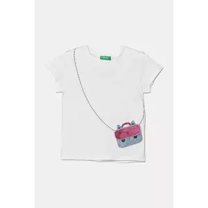 United Colors of Benetton tricou de bumbac pentru copii culoarea alb, 3096G10J8 imagine