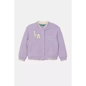United Colors of Benetton bluză copii culoarea violet, cu imprimeu, 32N4G503P imagine