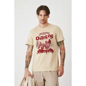 Medicine tricou din bumbac culoarea bej, cu imprimeu imagine