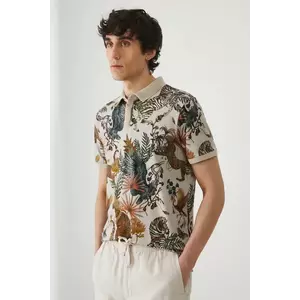 Medicine tricou polo culoarea bej, modelator imagine