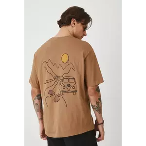 Medicine tricou din bumbac culoarea bej, cu imprimeu imagine