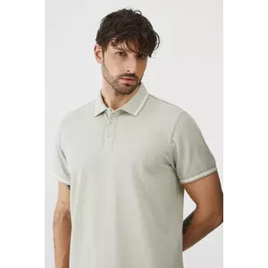 Medicine polo de bumbac barbati, culoarea verde, melanj imagine
