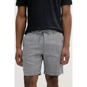 BOSS pantaloni scurti din in barbati, culoarea albastru marin, 50538016 imagine