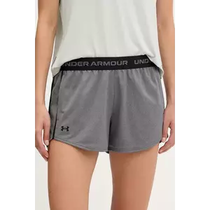 Under Armour pantaloni scurți de antrenament Tech Play culoarea gri, cu imprimeu, medium waist, 1389882 imagine