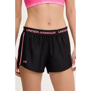 Under Armour pantaloni scurți de antrenament Tech Play culoarea negru, cu imprimeu, medium waist, 1389882 imagine