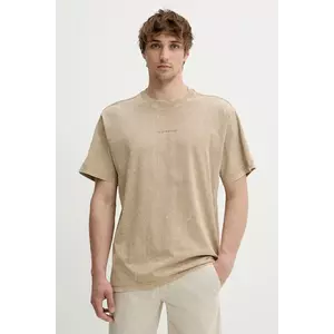 G-Star Raw tricou din bumbac barbati, culoarea bej, melanj, D25964-C756 imagine