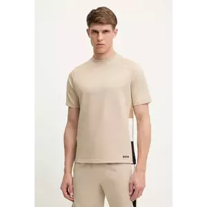 BOSS tricou lounge din bumbac culoarea bej, neted, 50535784 imagine