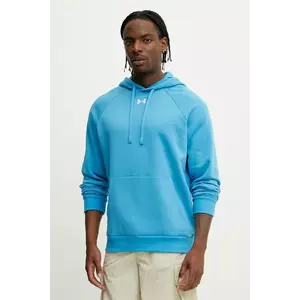 Under Armour bluză Rival Fleece culoarea negru, cu glugă, uni, 1379757 imagine