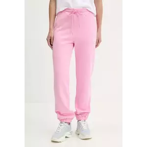 MSGM pantaloni de trening din bumbac culoarea negru, neted imagine