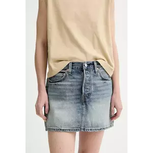 Levi's fusta jeans culoarea gri, mini, drept imagine